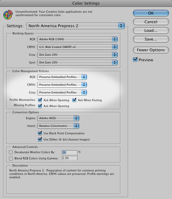 Photoshop Color Settings